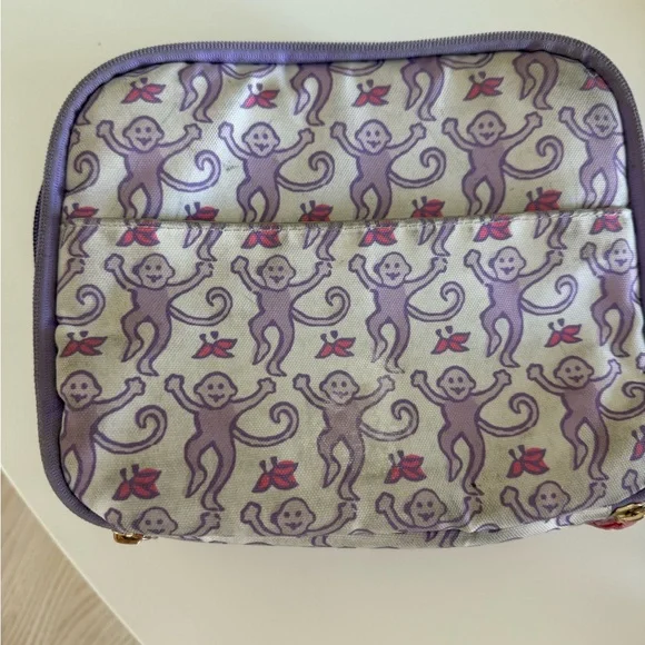 Roller Rabbit Purple Monkey Print Kids Backpack and Lunch bag - Picture 2 of 7